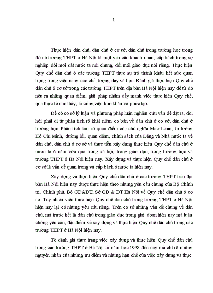 image for page Thực hiện Quy chế dân chủ ở cơ sở trong trường trung học phổ thông trên địa bàn Hà Nội hiện nay Thực trạng và giải pháp