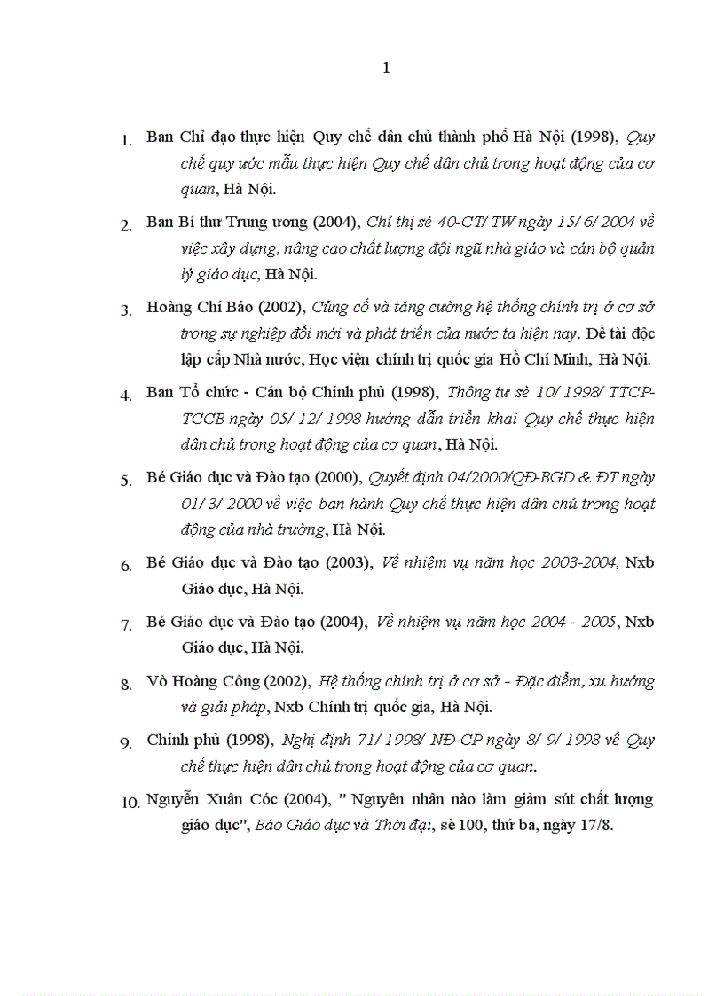 image for page Thực hiện Quy chế dân chủ ở cơ sở trong trường trung học phổ thông trên địa bàn Hà Nội hiện nay Thực trạng và giải pháp