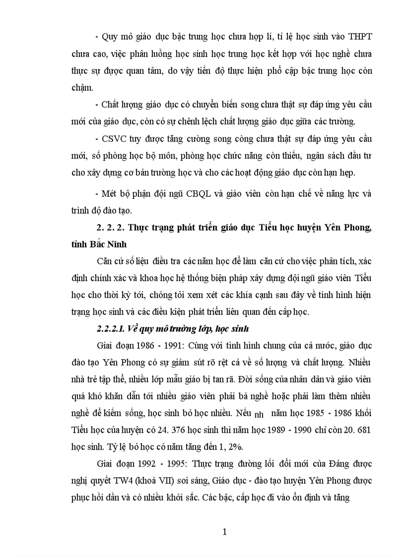 image for page Một số biện pháp xây dựng đội ngũ GV Tiểu học huyện Yên Phong tỉnh Bắc Ninh đến năm 2010
