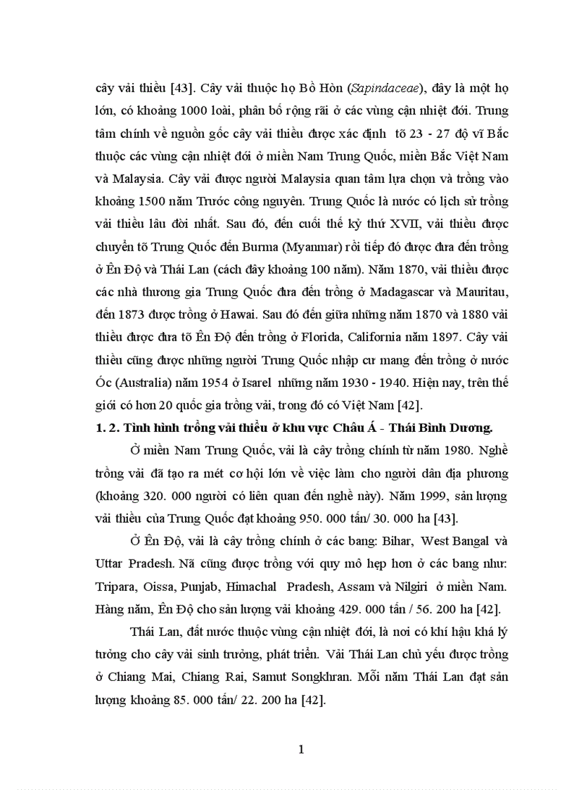 image for page Nghiên cứu ảnh hưởng của một số nhân tố sinh thái tới năng suất và chất lượng của cây vải thiều litchichinensis Sonn 1