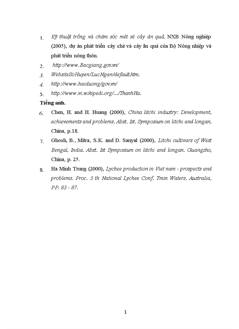 image for page Nghiên cứu ảnh hưởng của một số nhân tố sinh thái tới năng suất và chất lượng của cây vải thiều litchichinensis Sonn 1