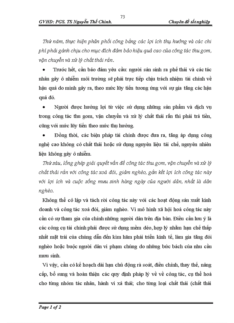 image for page Đánh giá hiệu quả của mô hình thực hiện xã hội hoá công tác thu gom vận chuyển xử lý chất thải rắn tại quận Tây Hồ 1