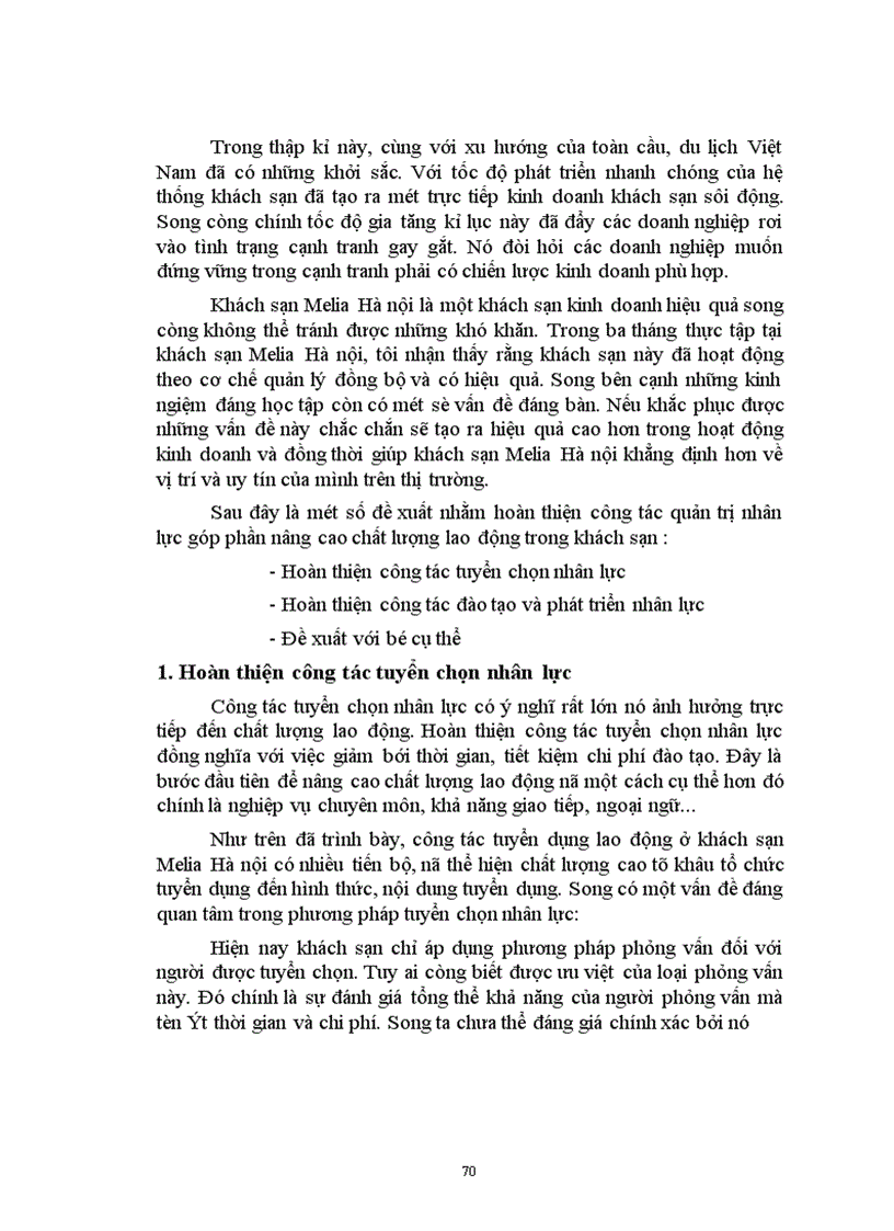 image for page Quản trị nhân lực tại khách sạn Melia Hà nội Thực trạng và giải pháp 1