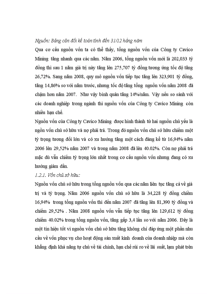 image for page Thực trạng và giải pháp cho việc sử dụng hiệu quả nguồn vốn chủ sở hữu của công ty cổ phần Cavico Việt Nam khai thác mỏ và xây dựng