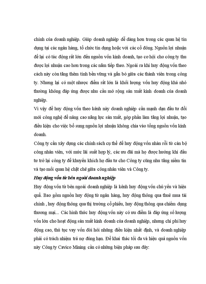 image for page Thực trạng và giải pháp cho việc sử dụng hiệu quả nguồn vốn chủ sở hữu của công ty cổ phần Cavico Việt Nam khai thác mỏ và xây dựng