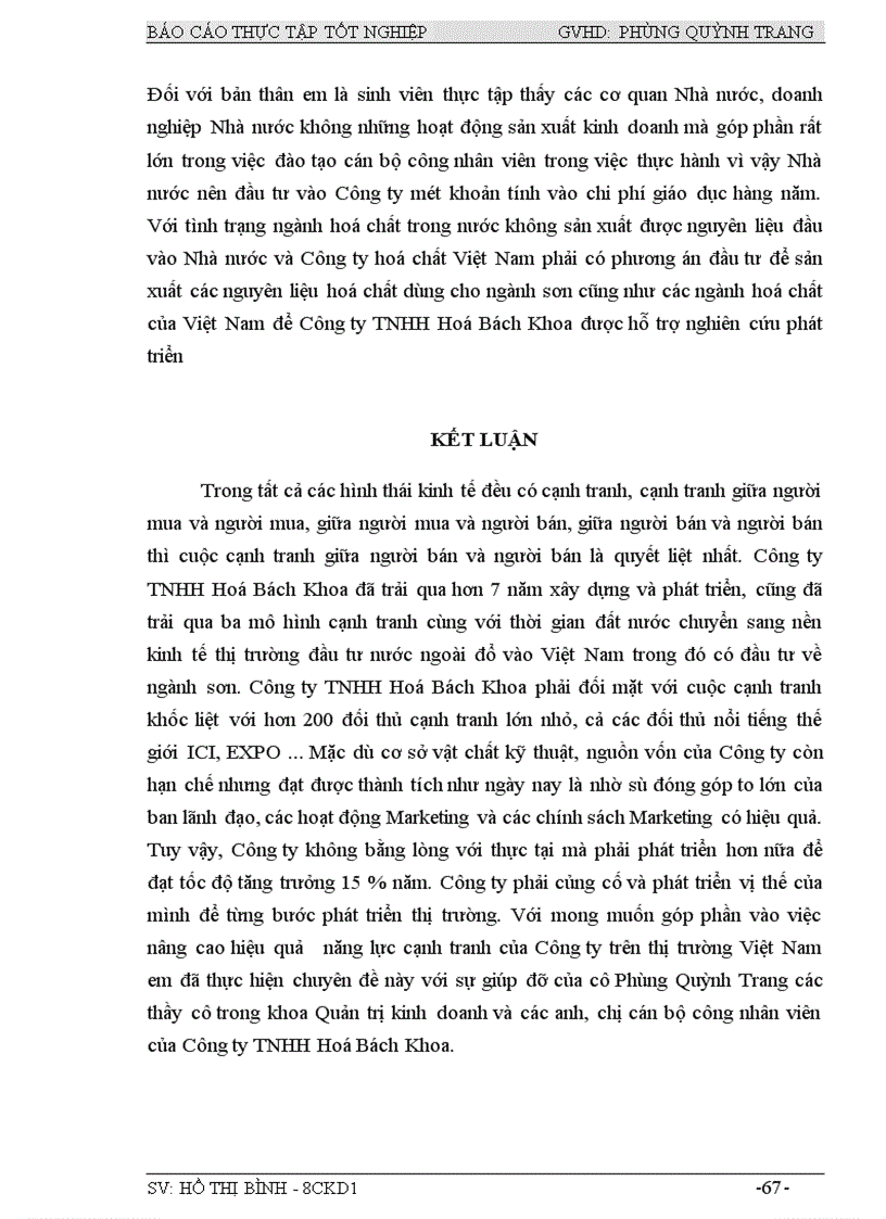 image for page Một số giải pháp Marketing nhằm nâng cao năng lực cạnh tranh của Công ty TNHH Hoá Bách Khoa