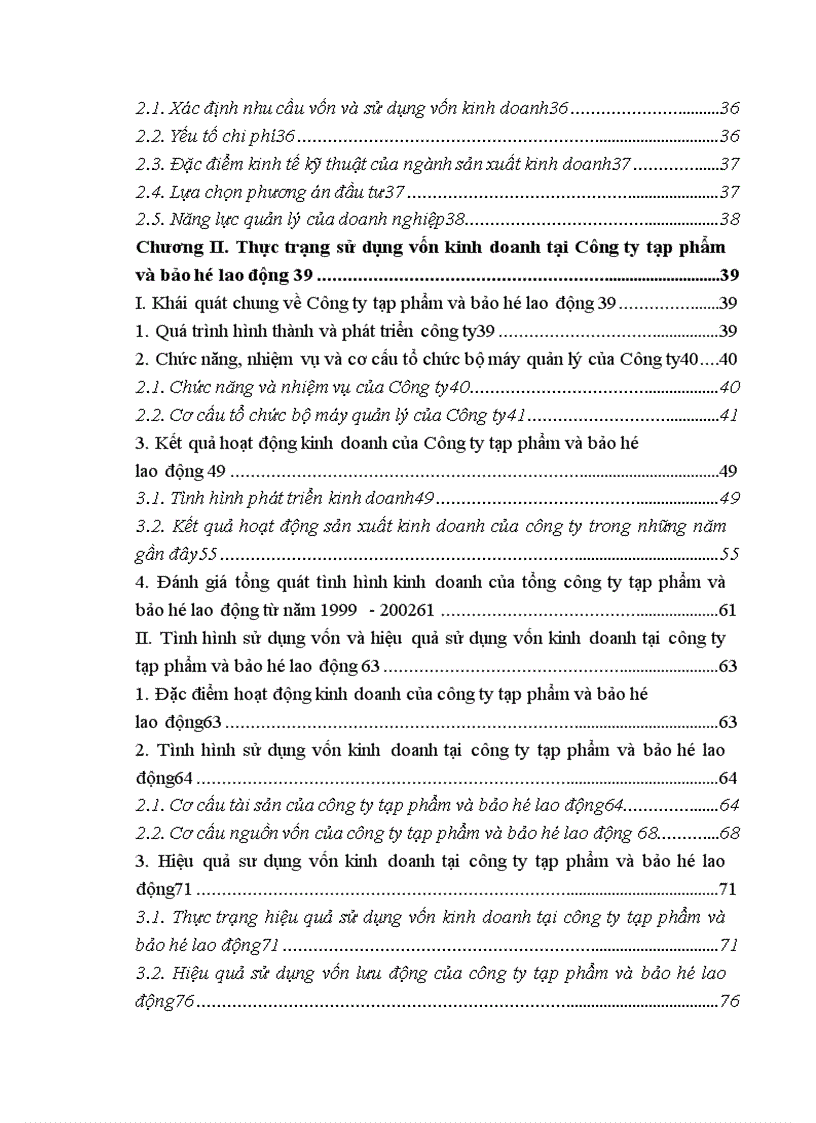 image for page Một số biện pháp nâng cao hiệu quả sử dụng vốn kinh doanh tại Công ty Tạp phẩm và bảo hộ lao động 1