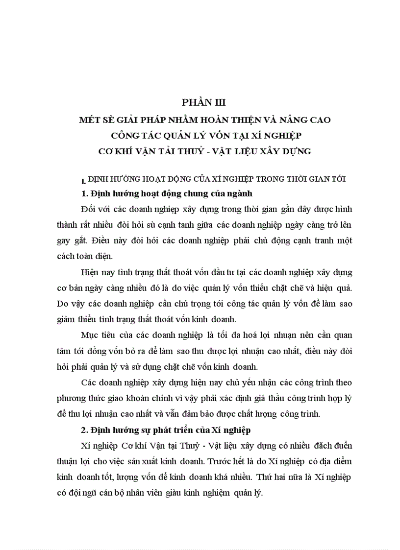 image for page Hiệu quả sử dụng và quản lý vốn tại Xí nghiệp Cơ khí vận tại thuỷ Vật liệu xây dựng 1