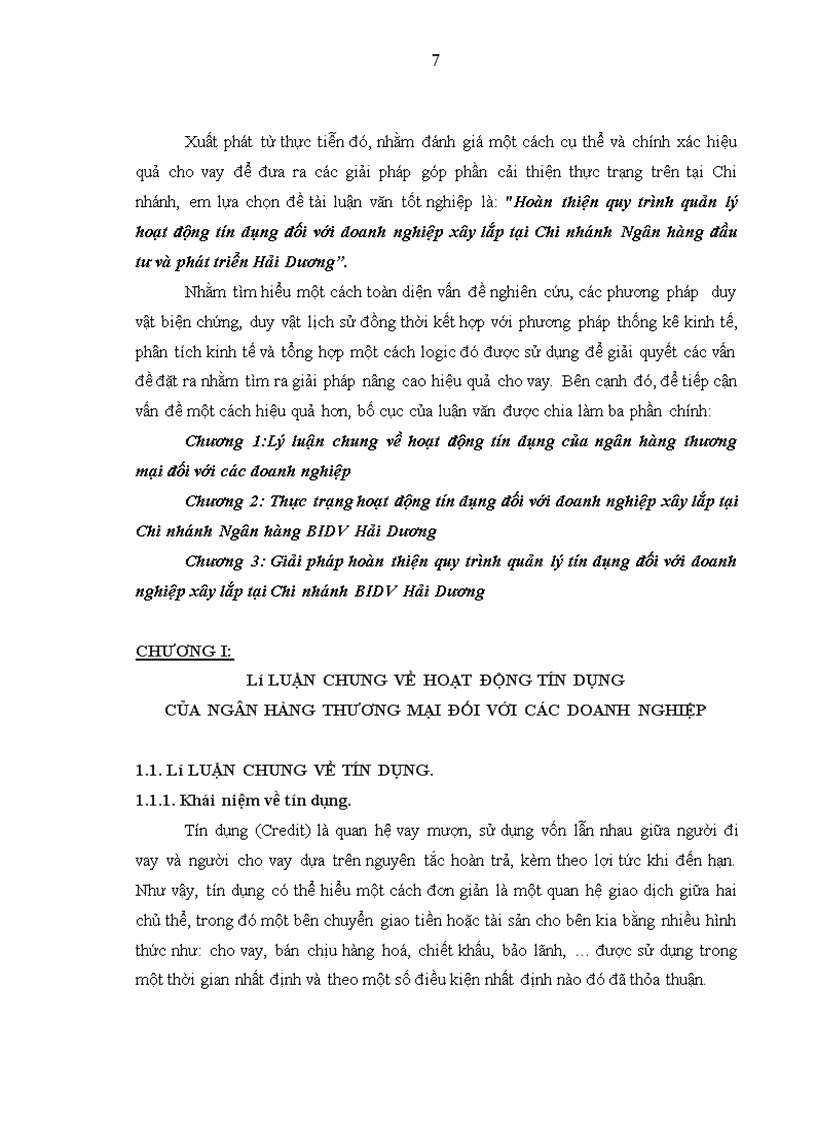 image for page Hoàn thiện quy trình quản lý hoạt động tín dụng đối với doanh nghiệp xây lắp tại Chi nhánh Ngân hàng đầu tư và phát triển Hải Dương