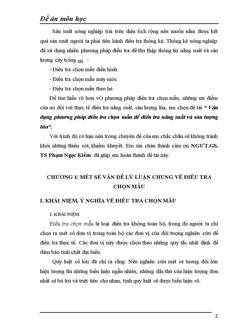 image for page Vận dụng phương pháp điều tra chọn mẫu để điều tra năng suất và sản lượng lúa