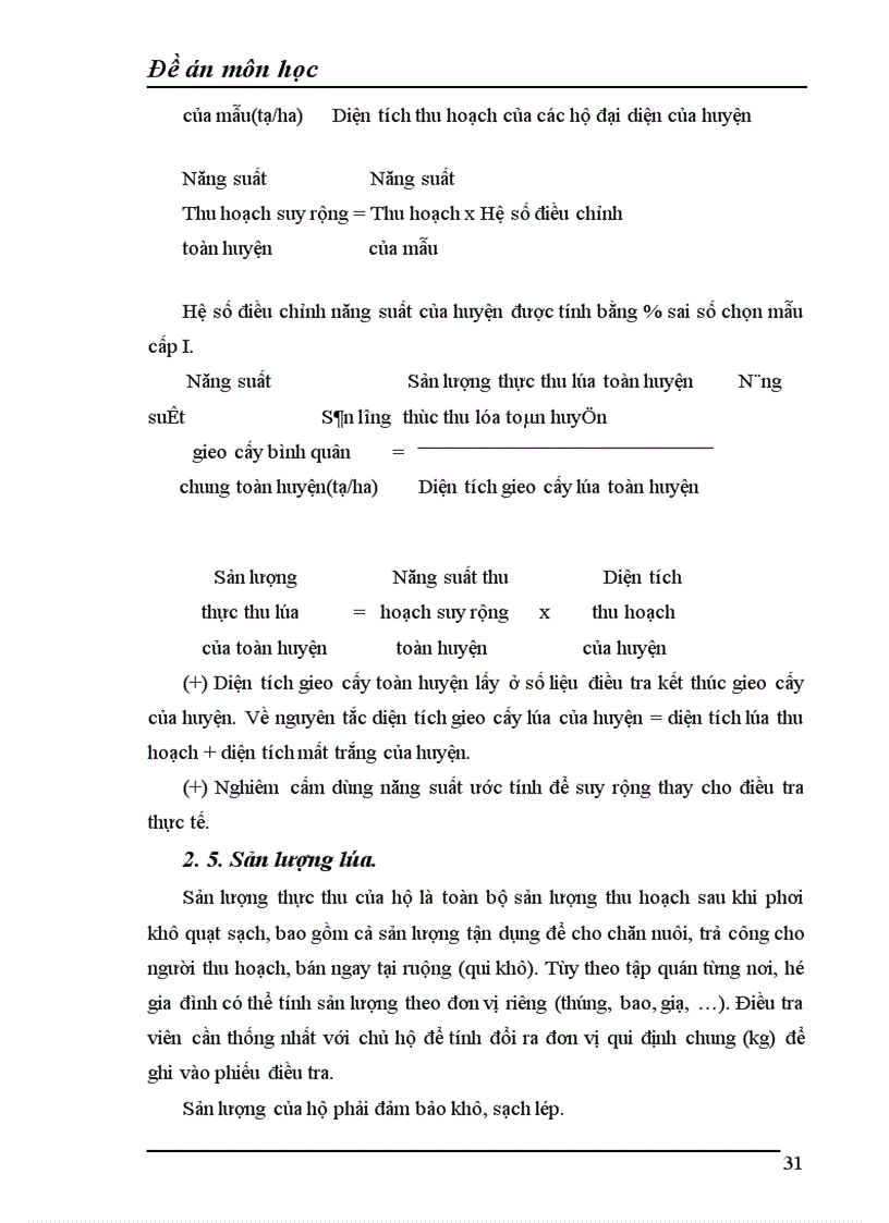 image for page Vận dụng phương pháp điều tra chọn mẫu để điều tra năng suất và sản lượng lúa