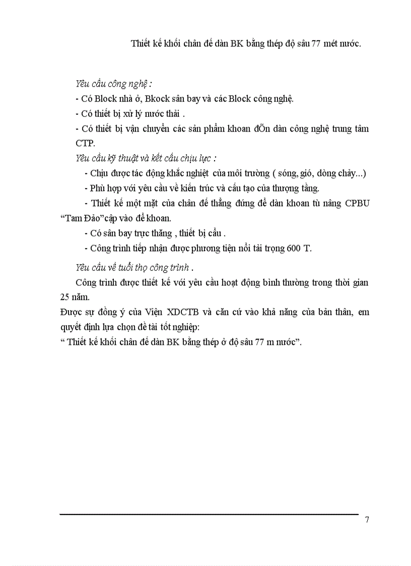 image for page Thiết kế khối chân đế dàn BK bằng thép độ sâu mét nước