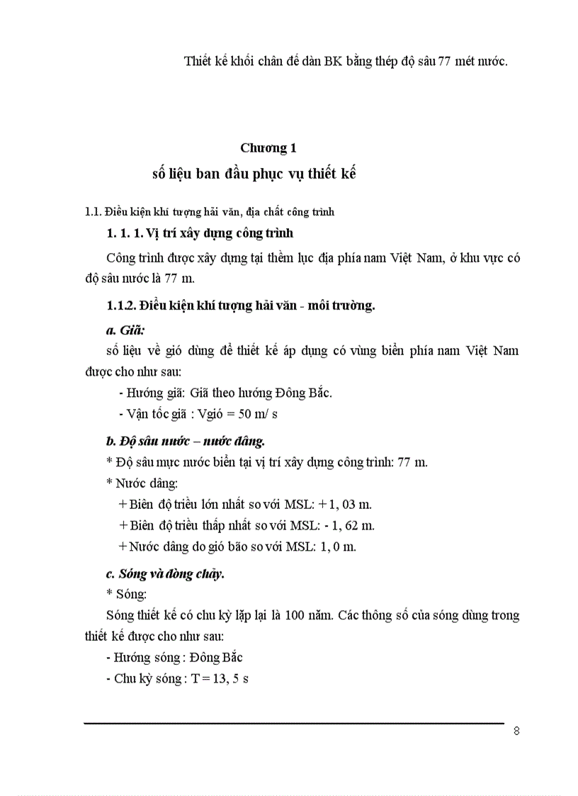 image for page Thiết kế khối chân đế dàn BK bằng thép độ sâu mét nước