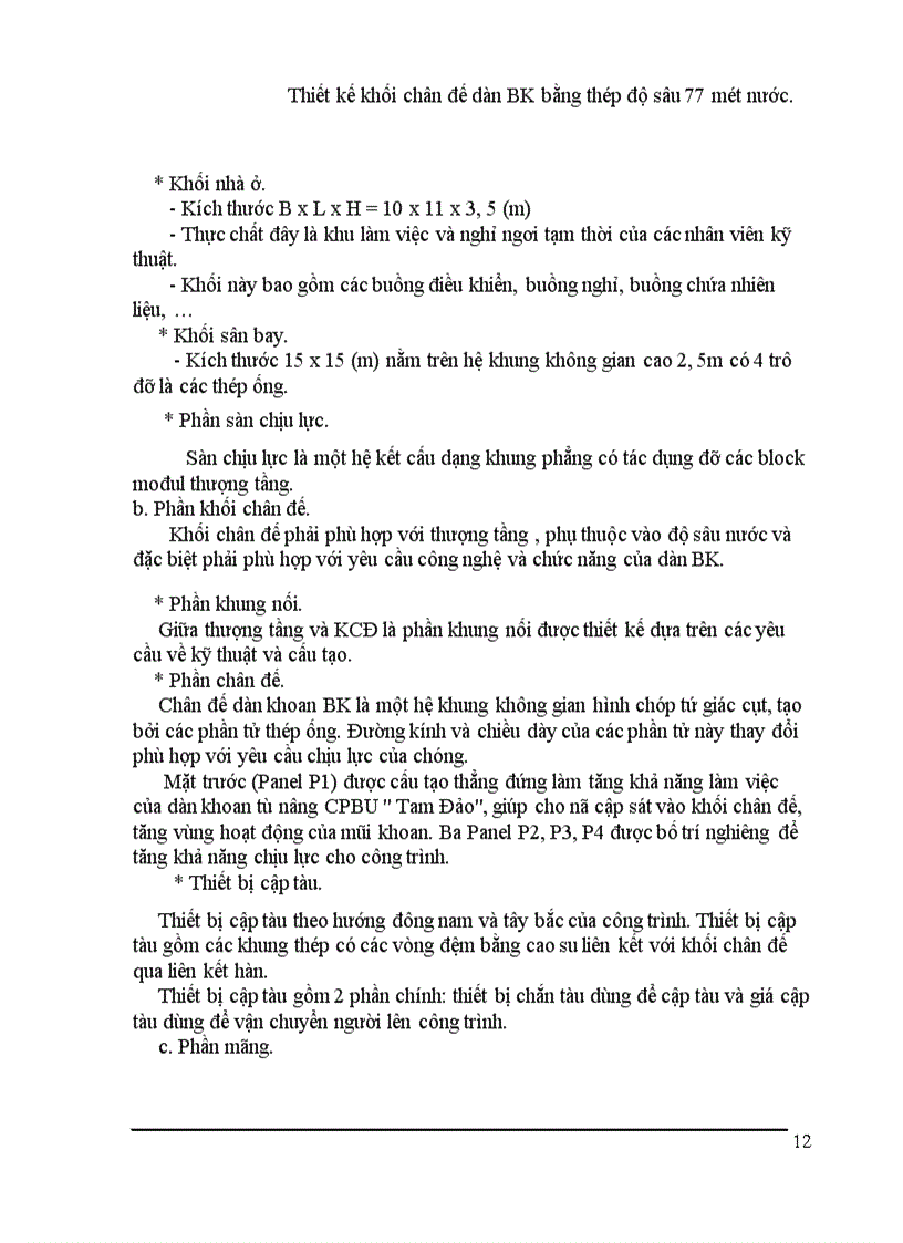 image for page Thiết kế khối chân đế dàn BK bằng thép độ sâu mét nước