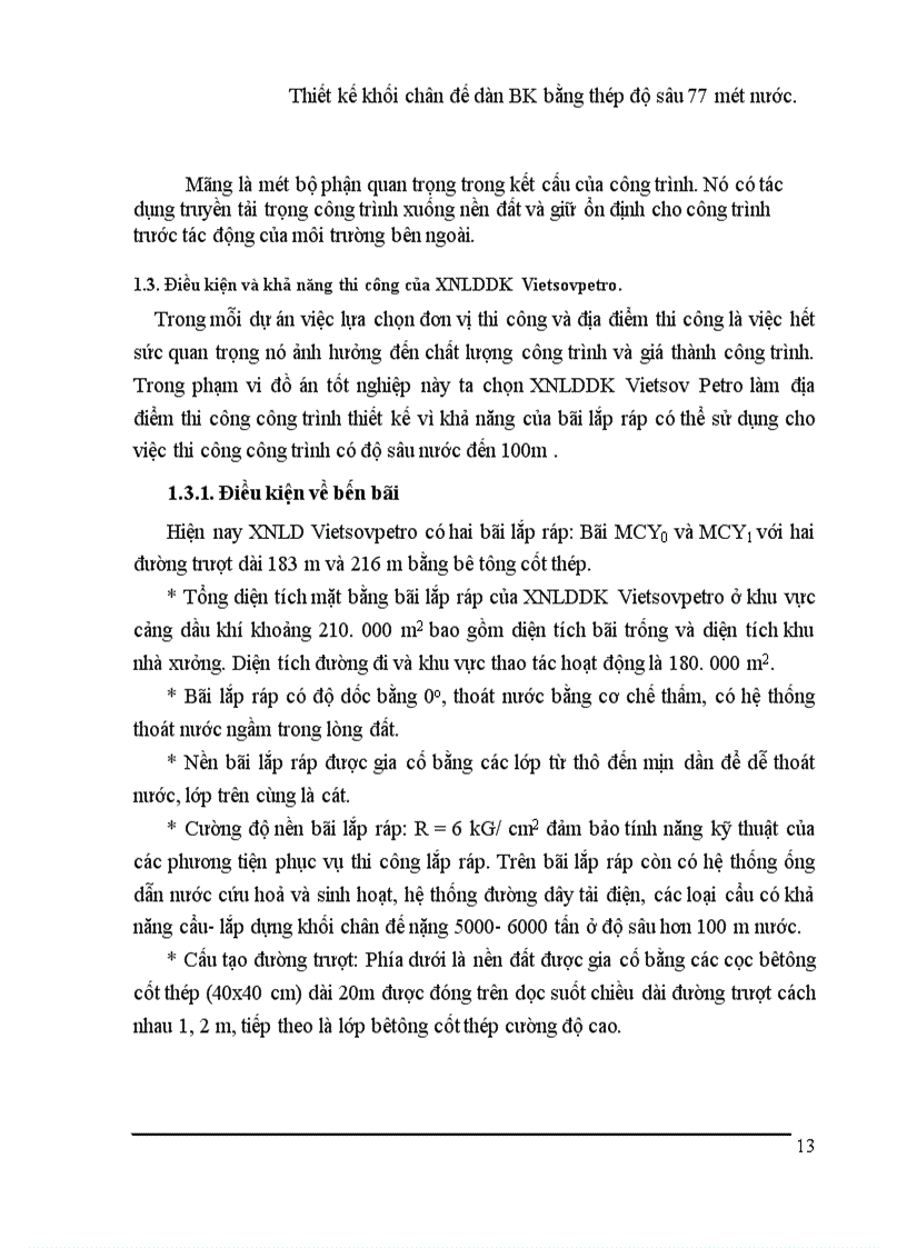 image for page Thiết kế khối chân đế dàn BK bằng thép độ sâu mét nước