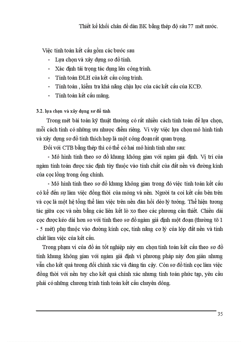 image for page Thiết kế khối chân đế dàn BK bằng thép độ sâu mét nước