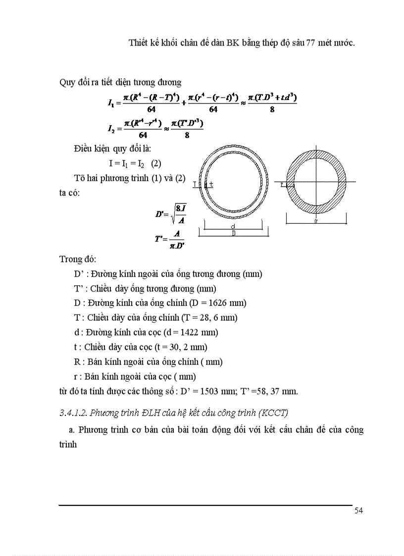 image for page Thiết kế khối chân đế dàn BK bằng thép độ sâu mét nước