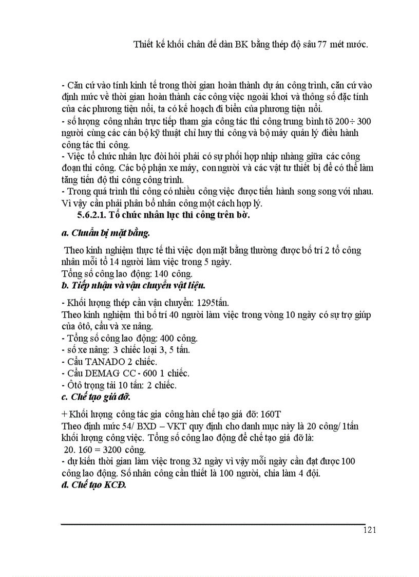 image for page Thiết kế khối chân đế dàn BK bằng thép độ sâu mét nước