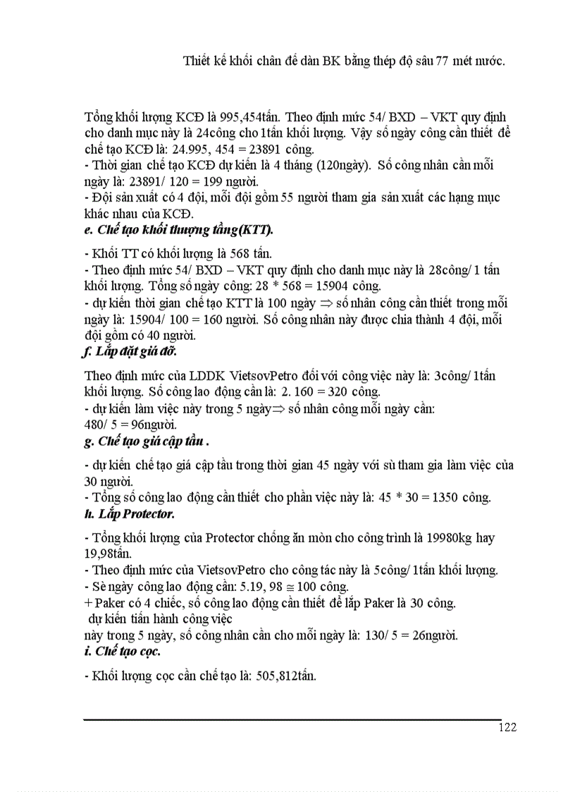 image for page Thiết kế khối chân đế dàn BK bằng thép độ sâu mét nước