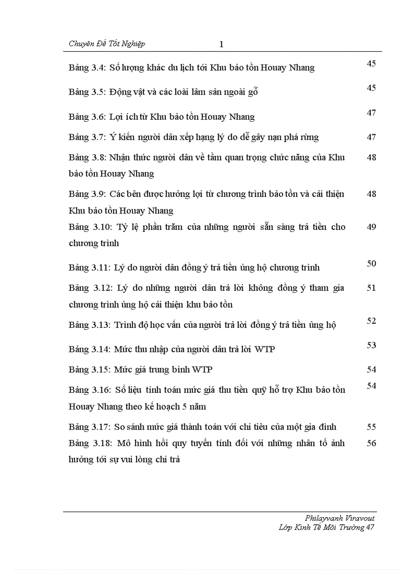 image for page Sử dụng phương pháp đánh giá ngẫu nhiên CVM để xác định sẵn lòng chi trả WTP của người dân ở Viên Chăn cho việc bảo tồn đa dạng sinh học và sử dụng bền vững trong Khu bảo tồn Houay Nhang tại thủ đô Viên Chăn Lào 1