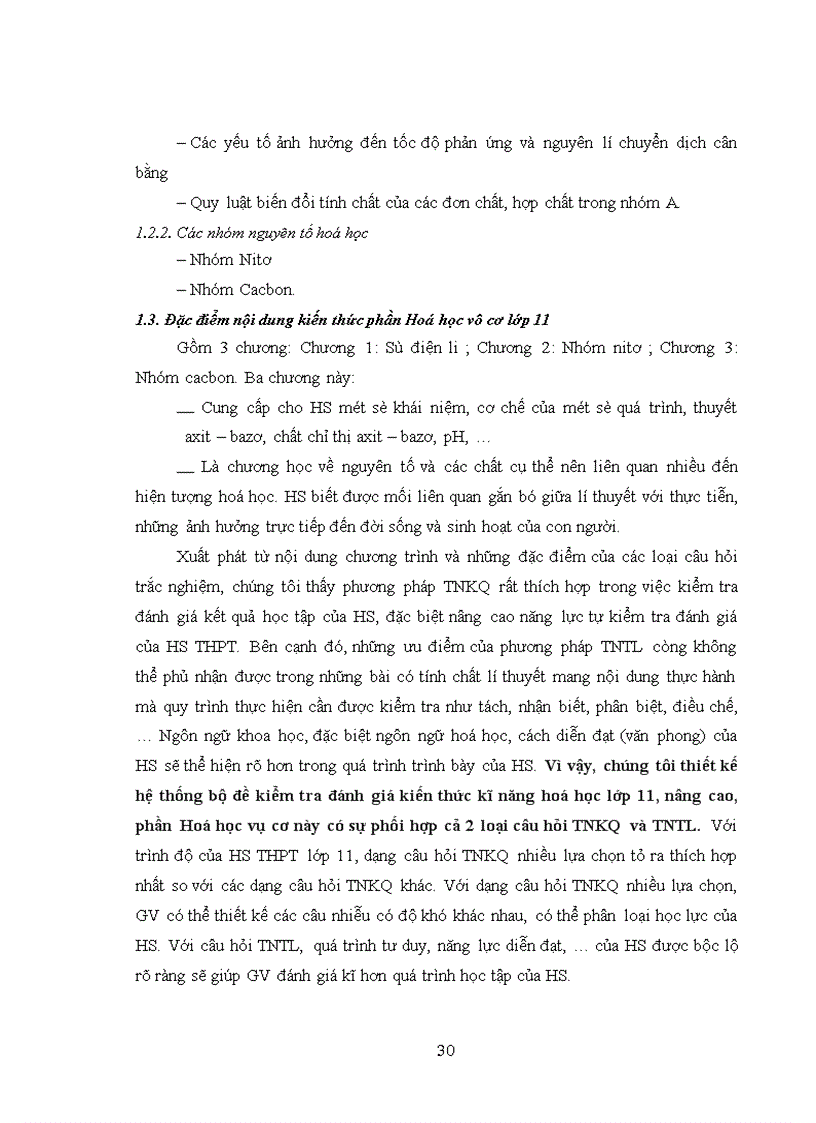 image for page Tăng cường năng lực tự kiểm tra đánh giá của HS THPT bằng hệ thống bộ đề kiểm tra đánh giá kiến thức kĩ năng hoá học lớp 11 Nâng cao
