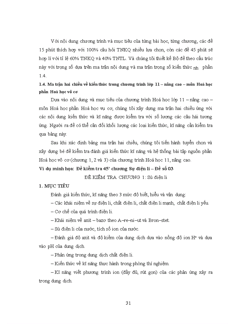 image for page Tăng cường năng lực tự kiểm tra đánh giá của HS THPT bằng hệ thống bộ đề kiểm tra đánh giá kiến thức kĩ năng hoá học lớp 11 Nâng cao