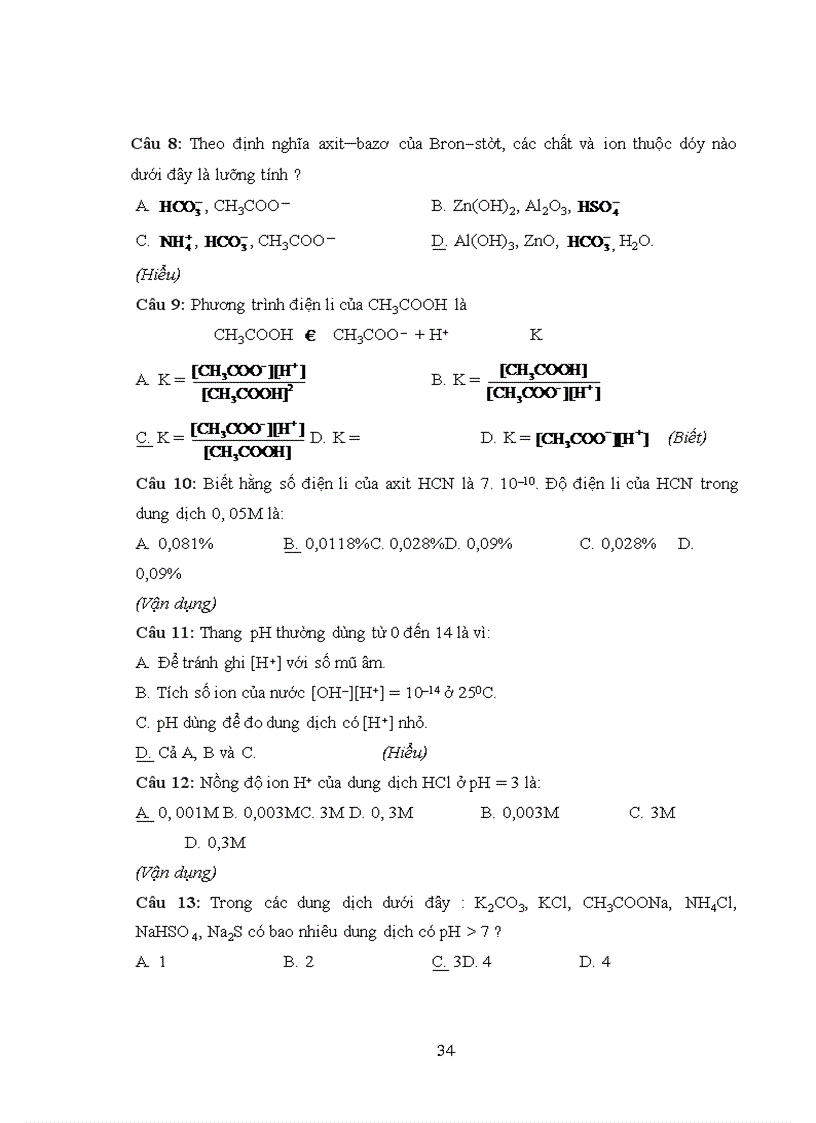 image for page Tăng cường năng lực tự kiểm tra đánh giá của HS THPT bằng hệ thống bộ đề kiểm tra đánh giá kiến thức kĩ năng hoá học lớp 11 Nâng cao