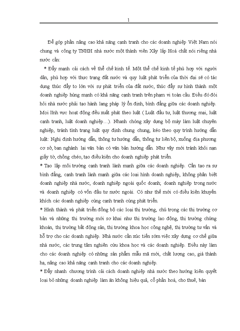 image for page Thực trạng và giải pháp đầu tư nâng cao năng lực cạnh tranh của Công ty TNHH nhà nước một thành viên xây lắp hóa chất