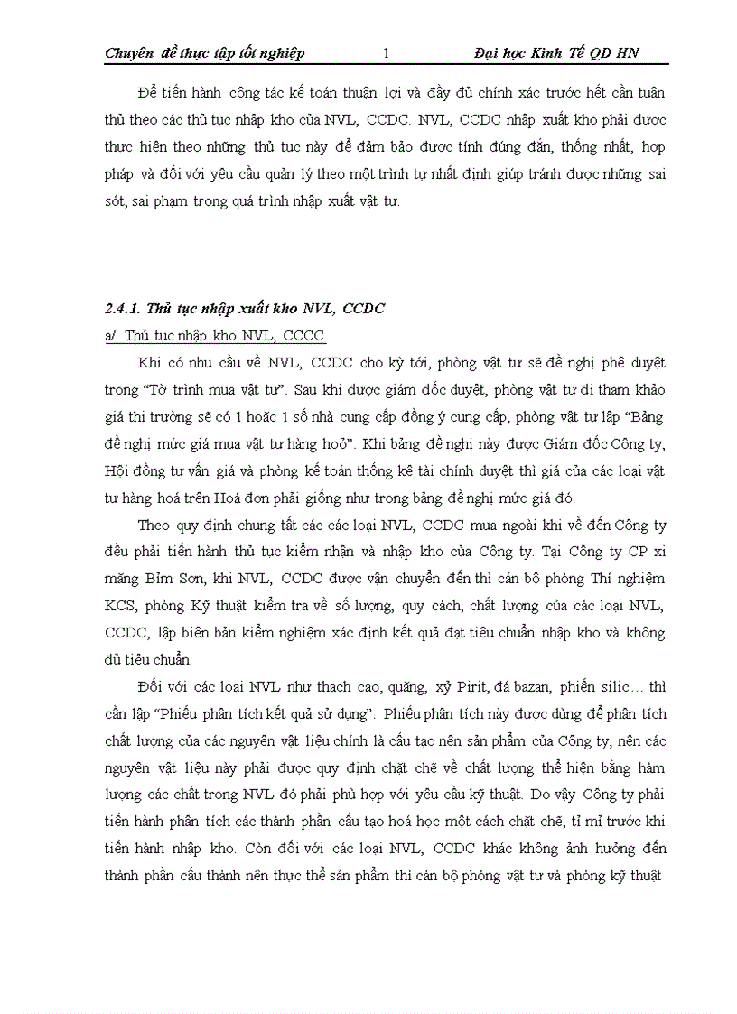 image for page Hoàn thiện công tác tổ chức kế toán nguyên vật liệu công cụ dụng cụ tại Công ty Cổ phần Xi măng Bỉm Sơn 1