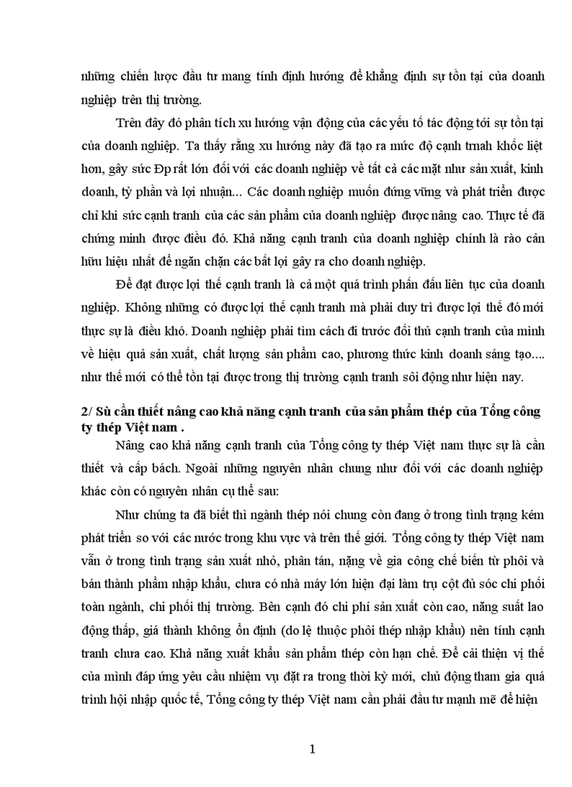 image for page Đầu tư nâng cao khả năng cạnh tranh của Tổng công ty thép Việt Nam 1