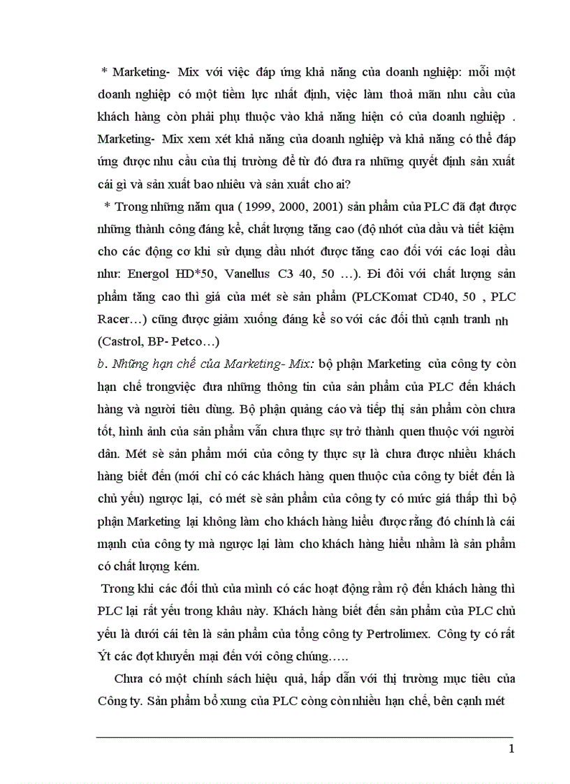 image for page Marketing Mix trong kinh doanh dầu lon ở Công ty hoá dầu Petrolimex PLC