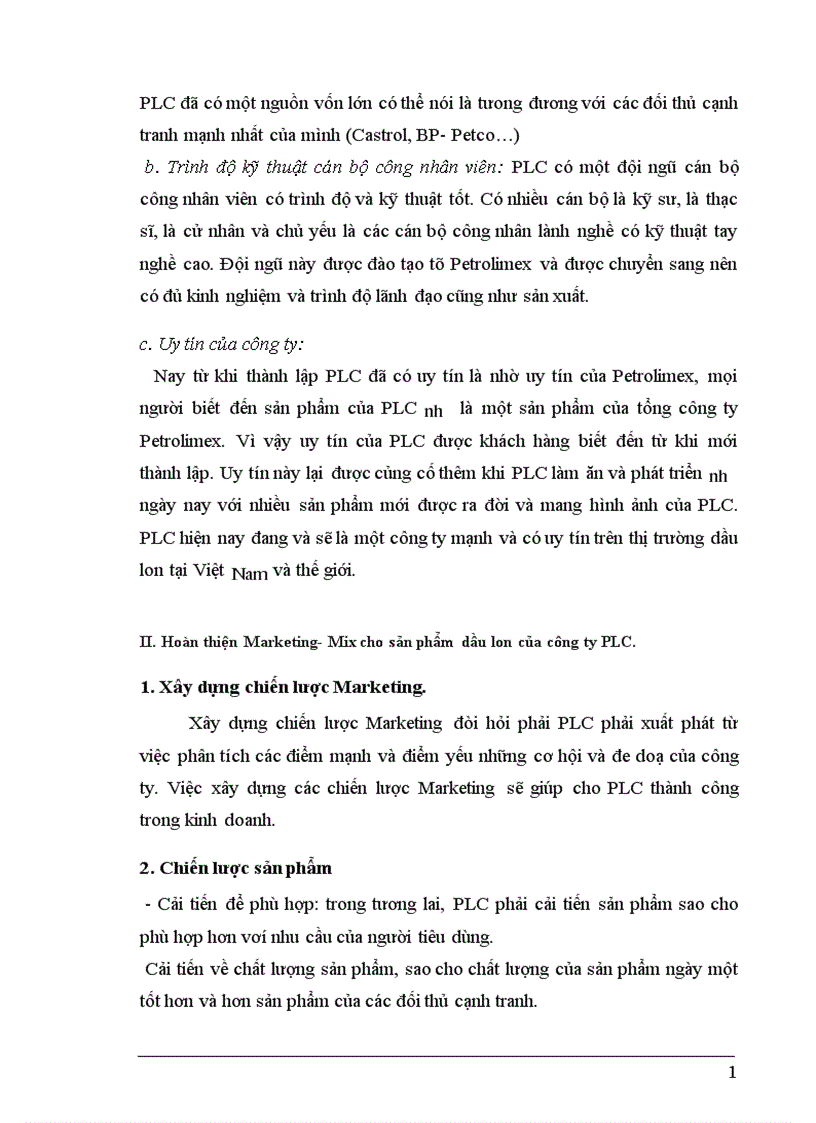 image for page Marketing Mix trong kinh doanh dầu lon ở Công ty hoá dầu Petrolimex PLC