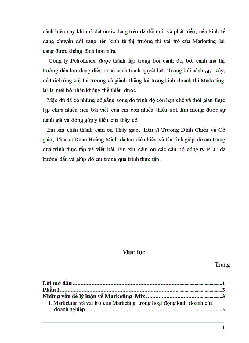 image for page Marketing Mix trong kinh doanh dầu lon ở Công ty hoá dầu Petrolimex PLC