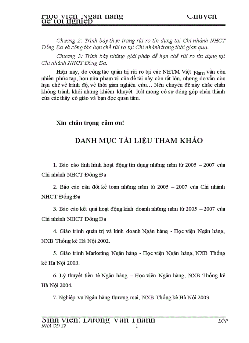 image for page Giải pháp hạn chế rủi ro tín dụng tại Chi nhánh Ngân hàng Công Thương khu vực Đống Đa 1