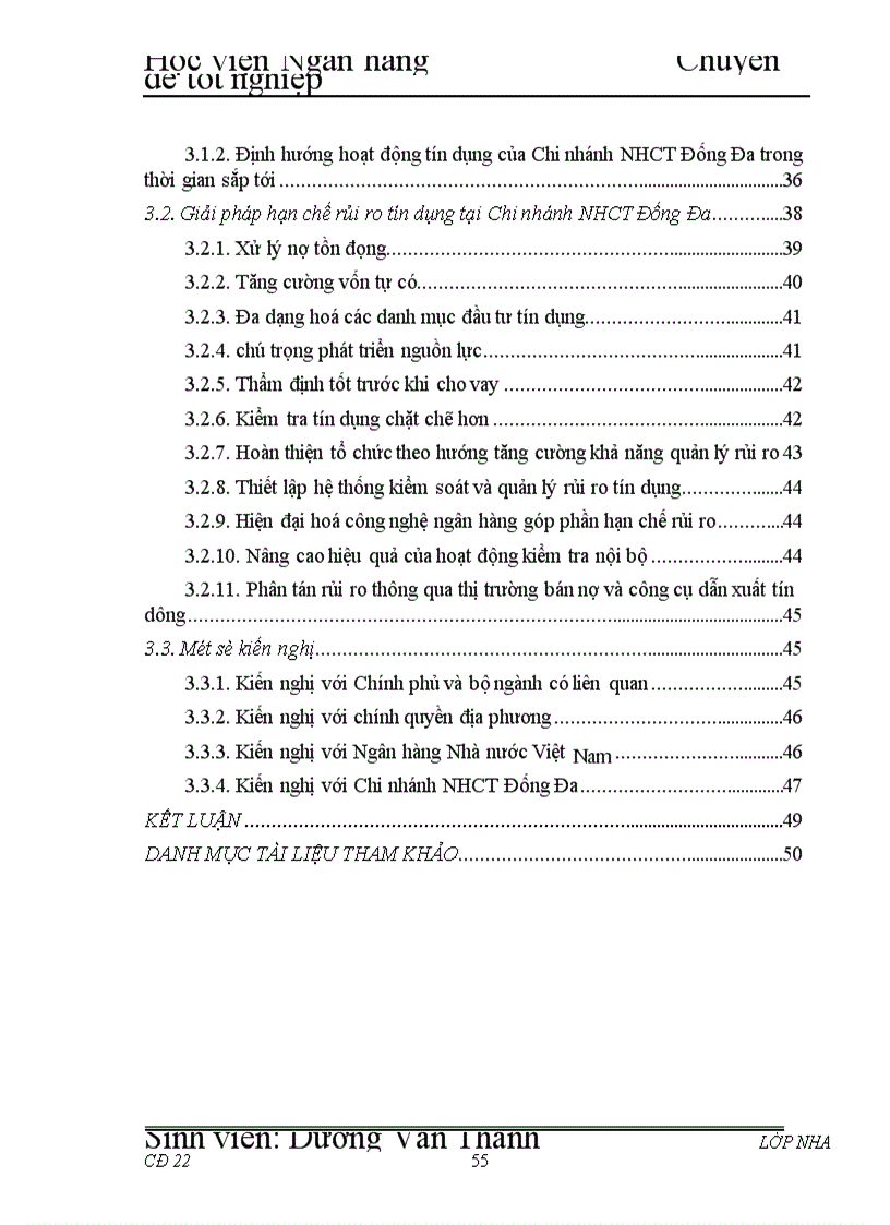 image for page Giải pháp hạn chế rủi ro tín dụng tại Chi nhánh Ngân hàng Công Thương khu vực Đống Đa 1