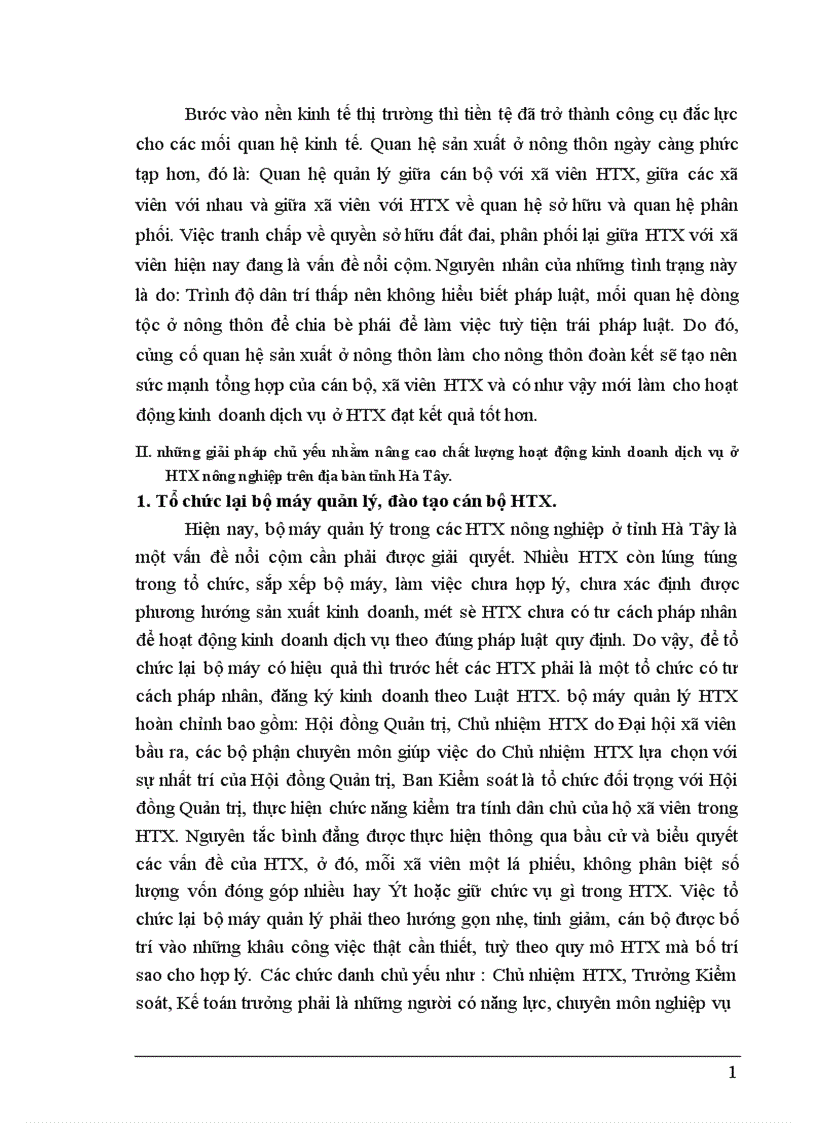 image for page Nâng cao chất lượng hoạt động kinh doanh dịch vụ ở HTX nông nghiệp sau chuyển đổi theo luật HTX trên địa bàn tỉnh Hà Tây