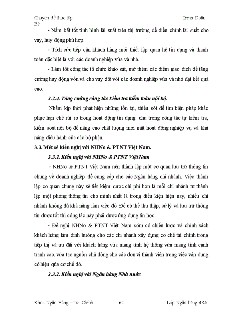 image for page Giải pháp nâng cao chất lượng tín dụng đối với các doanh nghiệp vừa và nhỏ tại Chi nhánh NHNo PTNT Tây Hà Nội 1