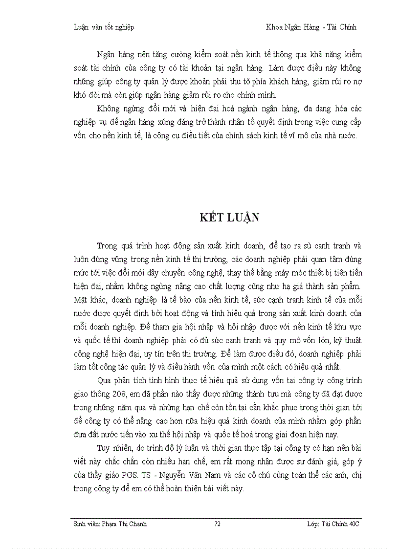 image for page Một số giải pháp nhằm nâng cao hiệu quả sử dụng vốn tại Công ty công trình giao thông 208 thuộc tổng giao thông 4 Bộ Giao Thông Vận tải 1