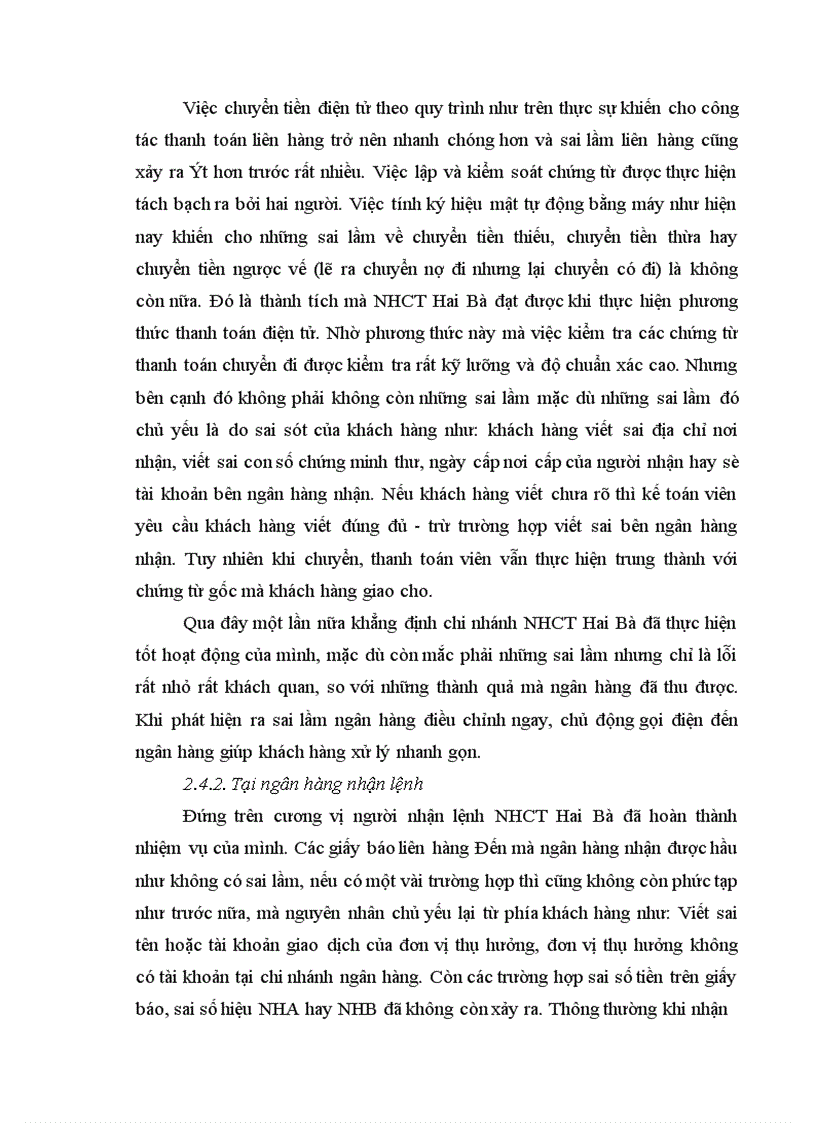 image for page Một số giải pháp nhằm nâng cao chất lượng công tác thanh toán điện tử tại NHCT Hai Bà Trưng 1