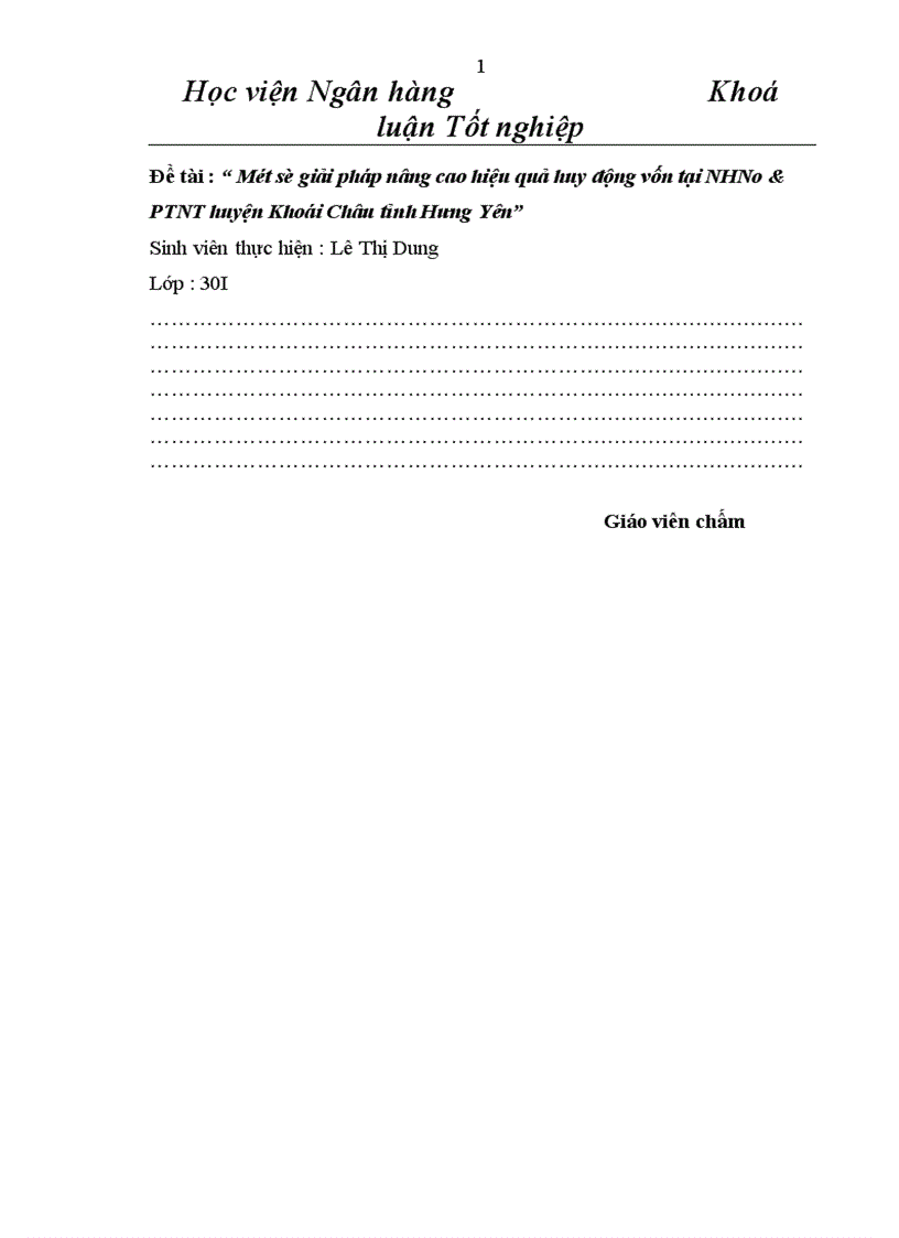 image for page Một số giải pháp nâng cao hiệu quả huy động vốn tại NHNo PTNT huyện Khoái Châu tỉnh Hưng Yên 1