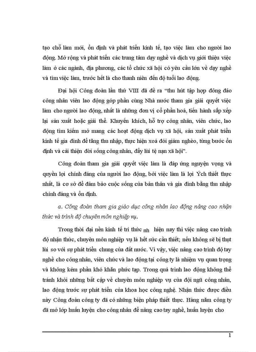 image for page Vai trò của Công đoàn đối với công nhân lao động tại công ty cổ phần dụng cụ số 1 trong giai đoạn hiện nay 1
