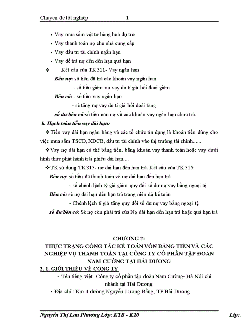 image for page Kế toán vốn bằng tiền và các nghiệp vụ thanh toán tại công ty cổ phần tập đoàn Nam Cường Hà Nội Chi nhánh Hải Dương