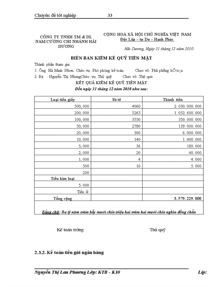 image for page Kế toán vốn bằng tiền và các nghiệp vụ thanh toán tại công ty cổ phần tập đoàn Nam Cường Hà Nội Chi nhánh Hải Dương