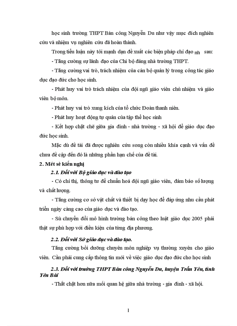 image for page Một số biện pháp chỉ đạo nhằm nâng cao chất lượng giáo dục đạo đức học sinh ở trường THPT Bán công Nguyễn Du huyện Trấn Yên tỉnh Yên Bái 1