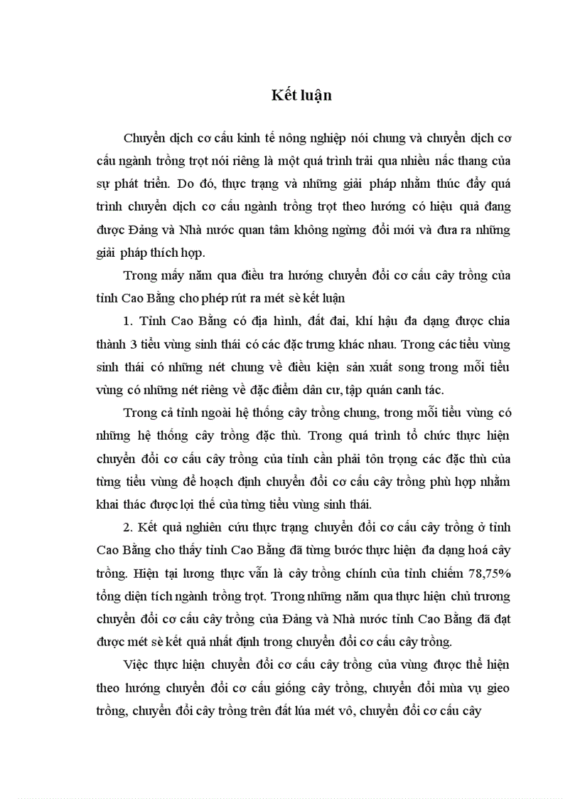 image for page Những biện pháp chủ yếu để chuyển dịch cơ cấu ngành trồng trọt của tỉnh Cao Bằng