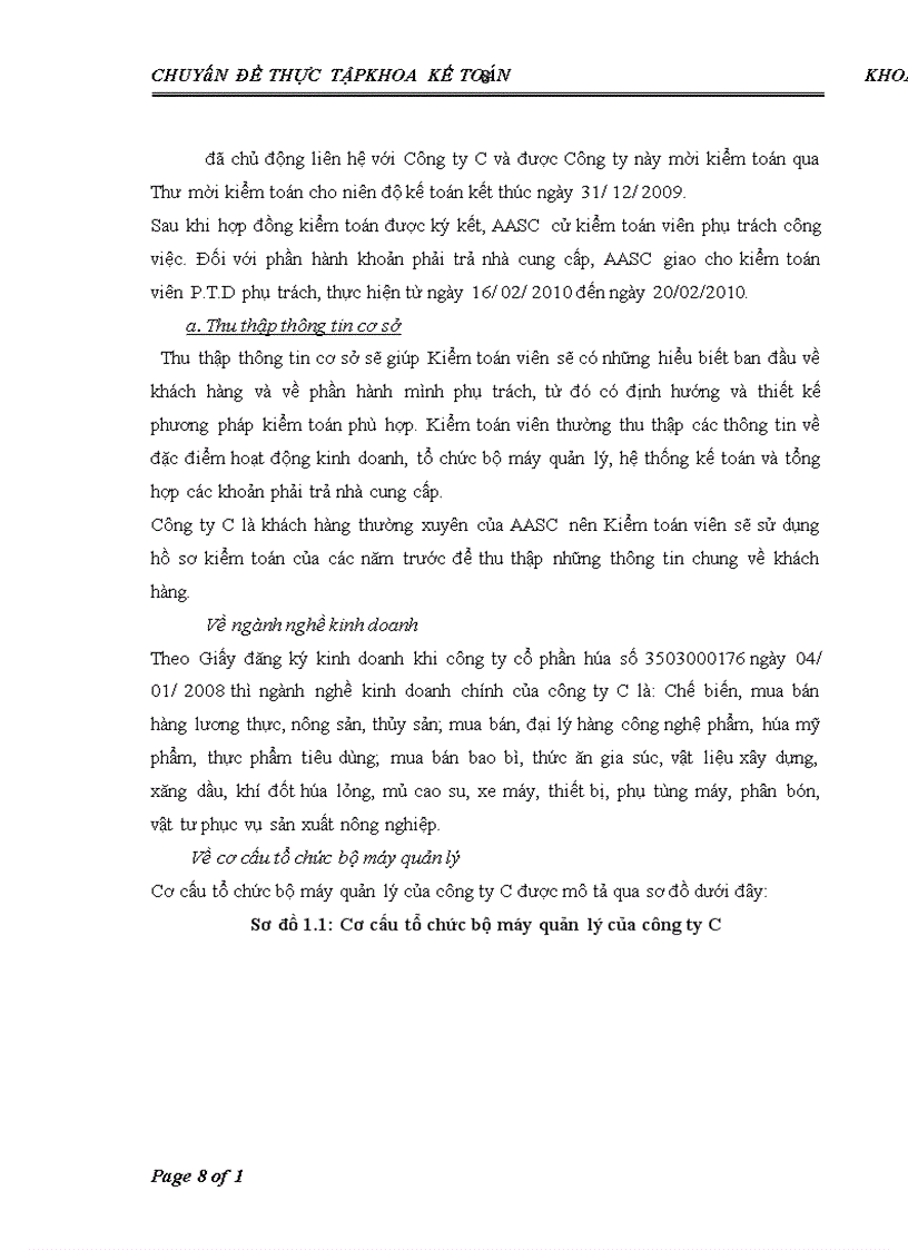 image for page Hoàn thiện quy trình kiểm toán khoản mục phải trả nhà cung cấp trong kiểm toán báo cáo tài chính do Công ty TNHH Dịch vụ Tư vấn Tài chính Kế toán và Kiểm toán AASC thực hiện 1
