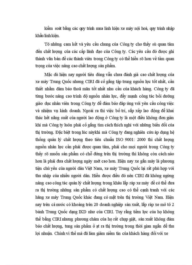 image for page Nghiên cứu áp dụng hệ thống quản lý chất lượng trong việc nhập khẩu linh kiện và lắp ráp xe gắn máy của Công ty Quan hệ Quốc tế Đầu tư sản xuất 1