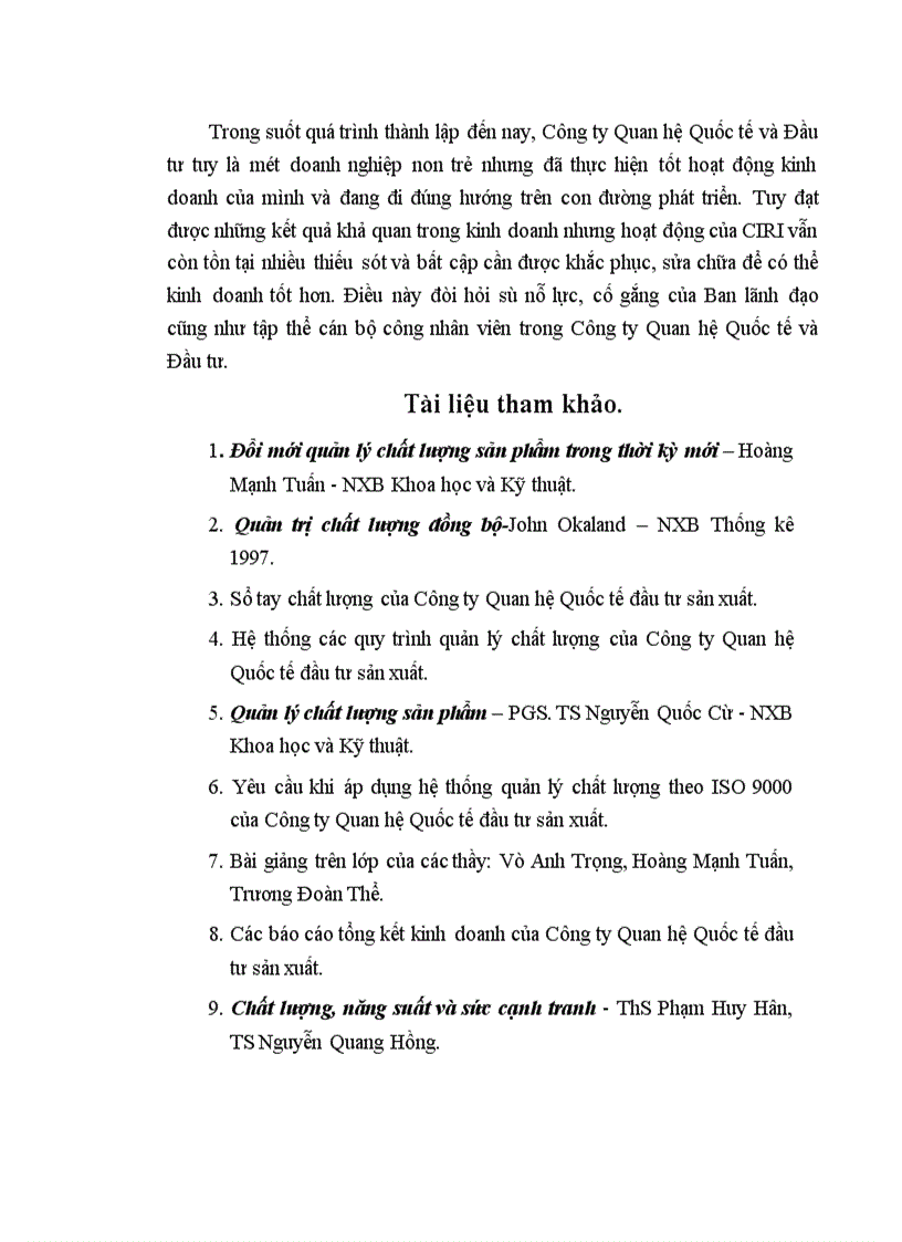 image for page Nghiên cứu áp dụng hệ thống quản lý chất lượng trong việc nhập khẩu linh kiện và lắp ráp xe gắn máy của Công ty Quan hệ Quốc tế Đầu tư sản xuất 1