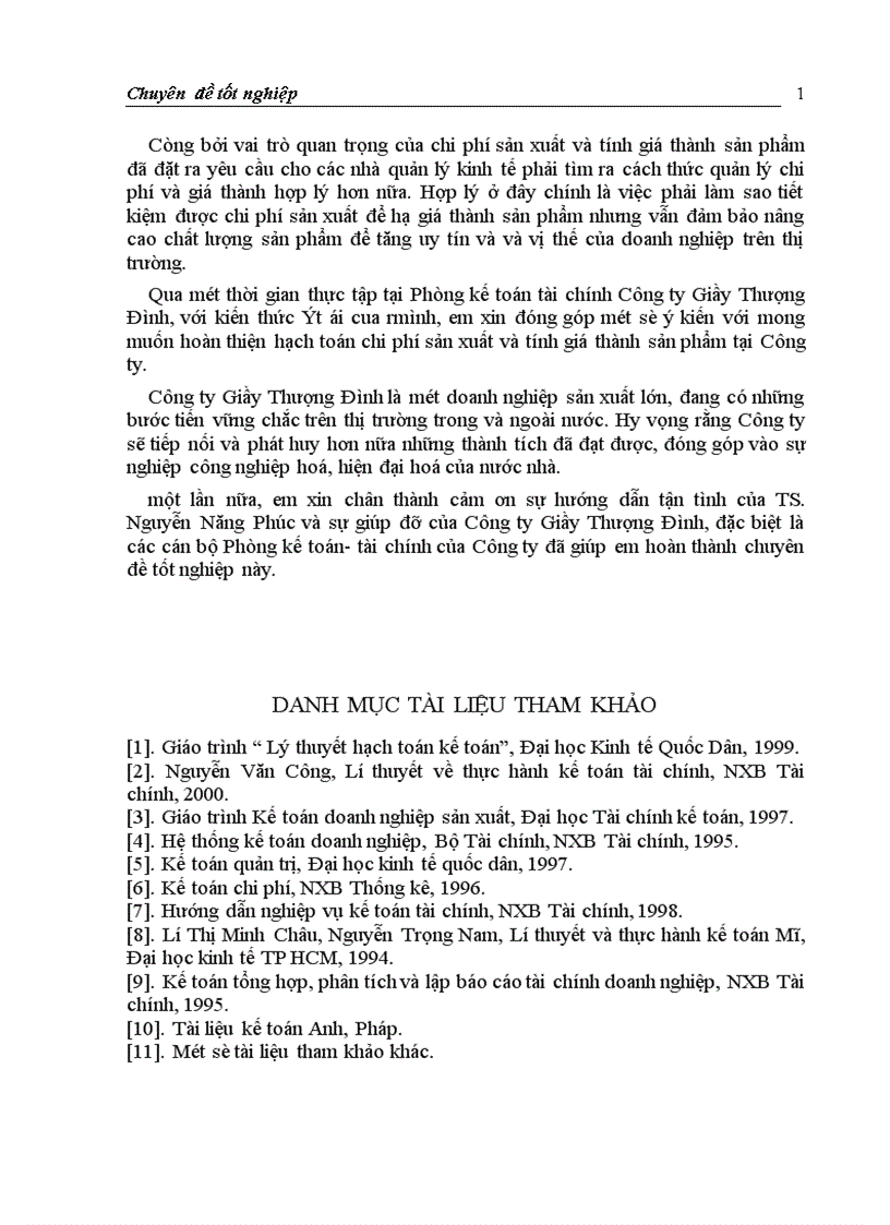 image for page Hoàn thiện hạch toán chi phí sản xuất và tính giá thành sản phẩm tại Công ty Giầy Thượng Đình 1