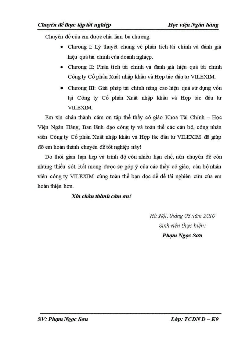 image for page Phân tích tình hình tài chính và các giải pháp tài chính nâng cao hiệu quả sử dụng vốn tại Công ty Cổ phần Xuất nhập khẩu và hợp tác đầu tư VILEXIM 1